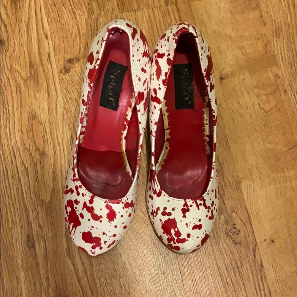 blood splatter heels
